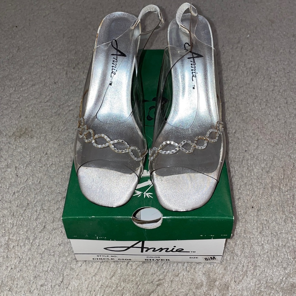 Annie Silver Block Heels